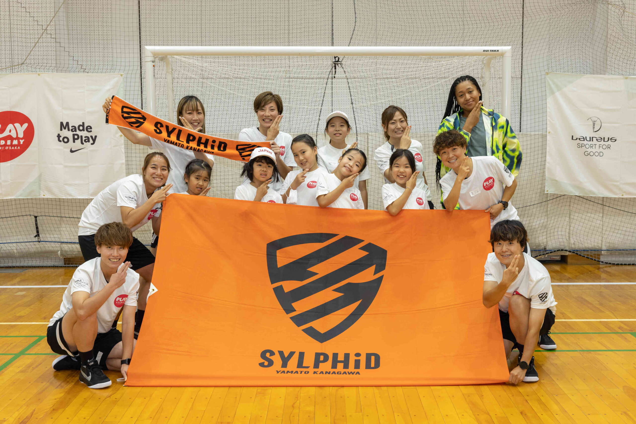 Naomi Osaka with Sylphid soccer team