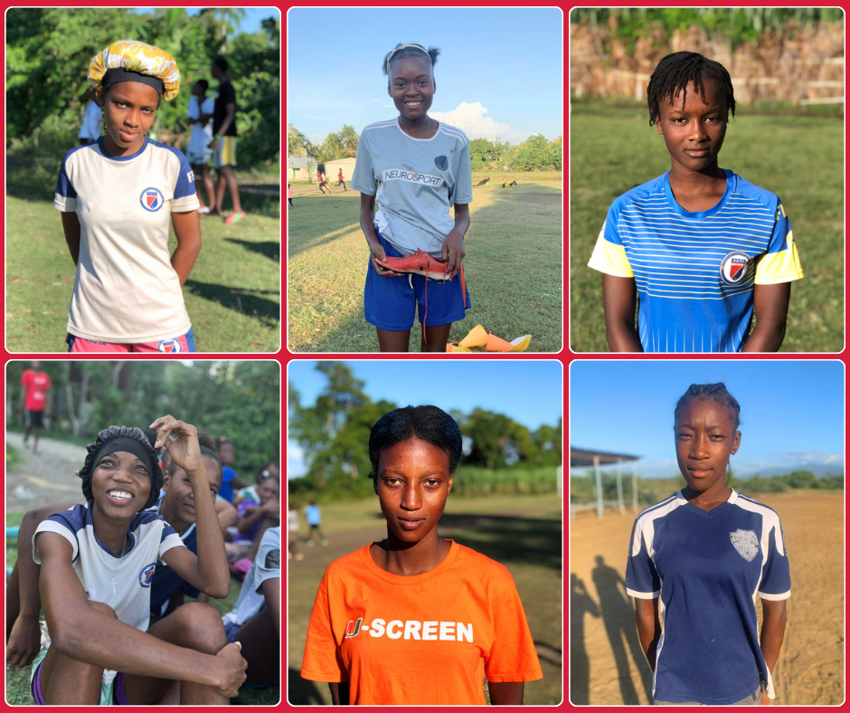 Photo collage of girls from GOALS Haiti