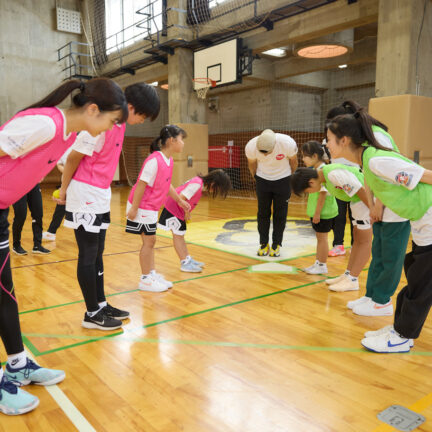 Girls playing sport in Japan bow to each other